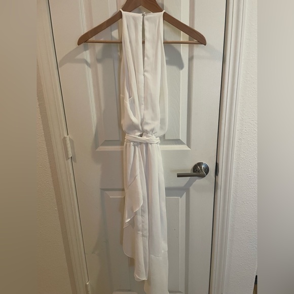 Express Hi Lo Halter Dress - White. - Picture 2 of 3